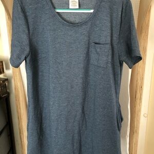 Blue Short Sleeve T-Shirt Dress